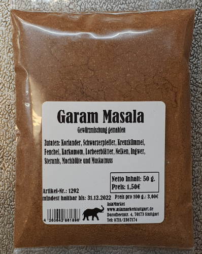 Garam Masala gemahlen, 50g, Indien