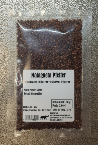Malaguetta Pfeffer / Paradieskrner, 40g, Elfenbeinkste