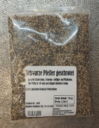 Schwarzer Pfeffer geschrotet, 50g, Indien