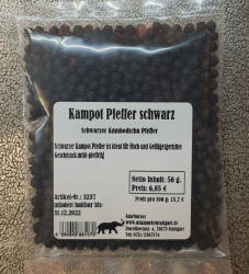 Kampot Pfeffer schwarz, 50g, Kambodscha