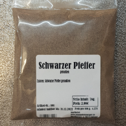 Schwarzer Pfeffer gemahlen, 50g, Brasilien