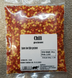 Chili geschrotet, 50g, Indien