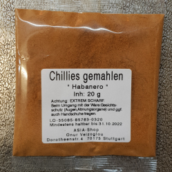 Chili Habanero gemahlen, 20g, Mexiko