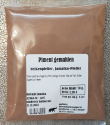 Piment gemahlen, 70g, Jamaika