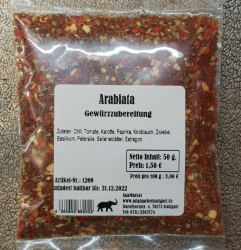 Arabiata, 50g/100g, Deutschland