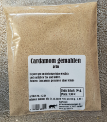 Cardamom gemahlen grün, 50g, Indien