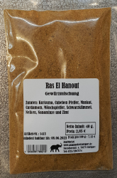 Ras El Hanout, 40g/100g, Marokko