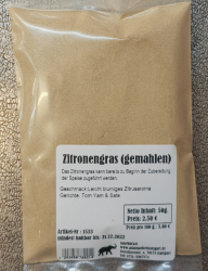 Zitronengras gemahlen, 50g, Thailand